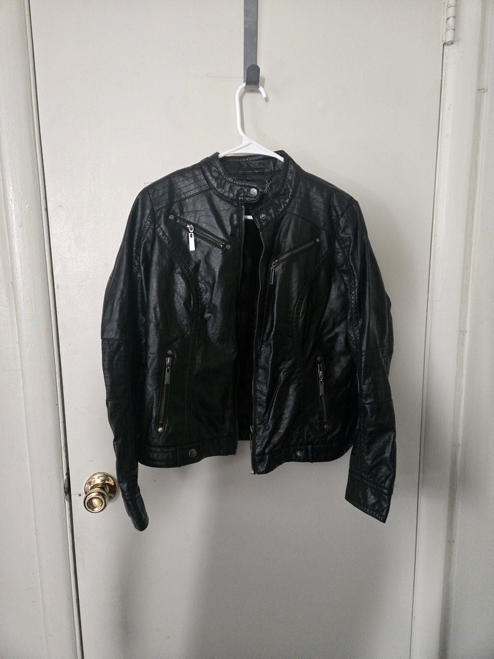F21 Black Faux Leather Moto Jacket